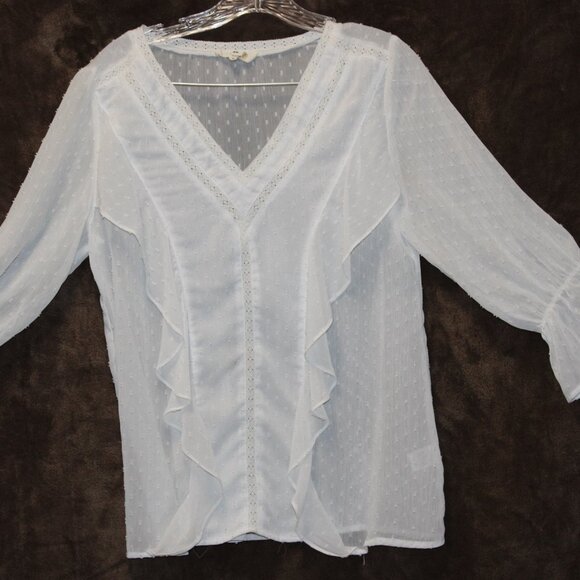 entro Tops - Entro Women Sheer Lace Top Small Flare Butterfly Sleeve Fairy Cottagecore BOHO
